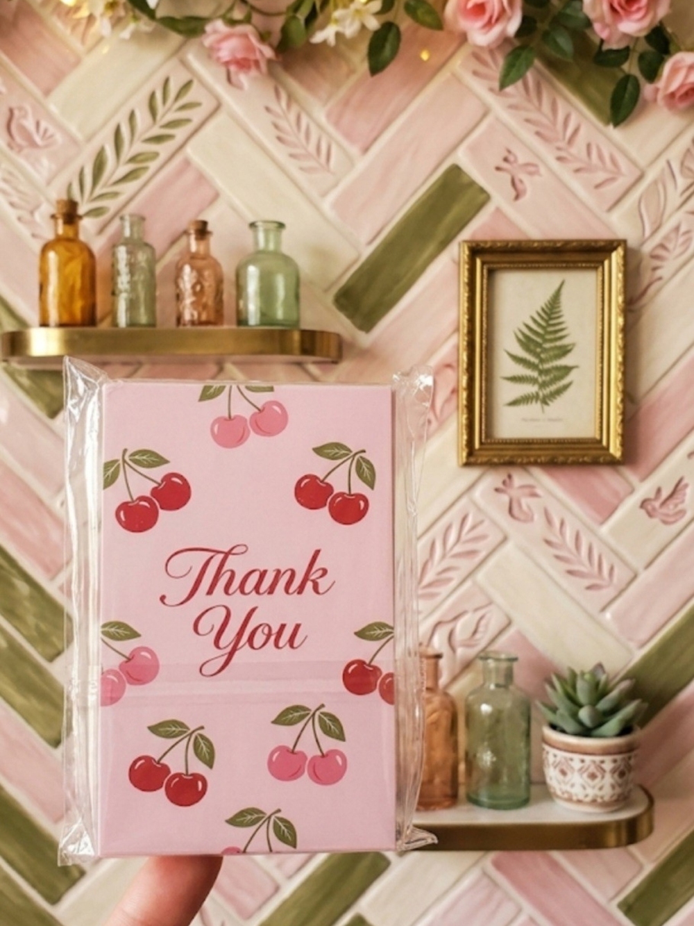 Cherry Thank You Note Business Cards - 50